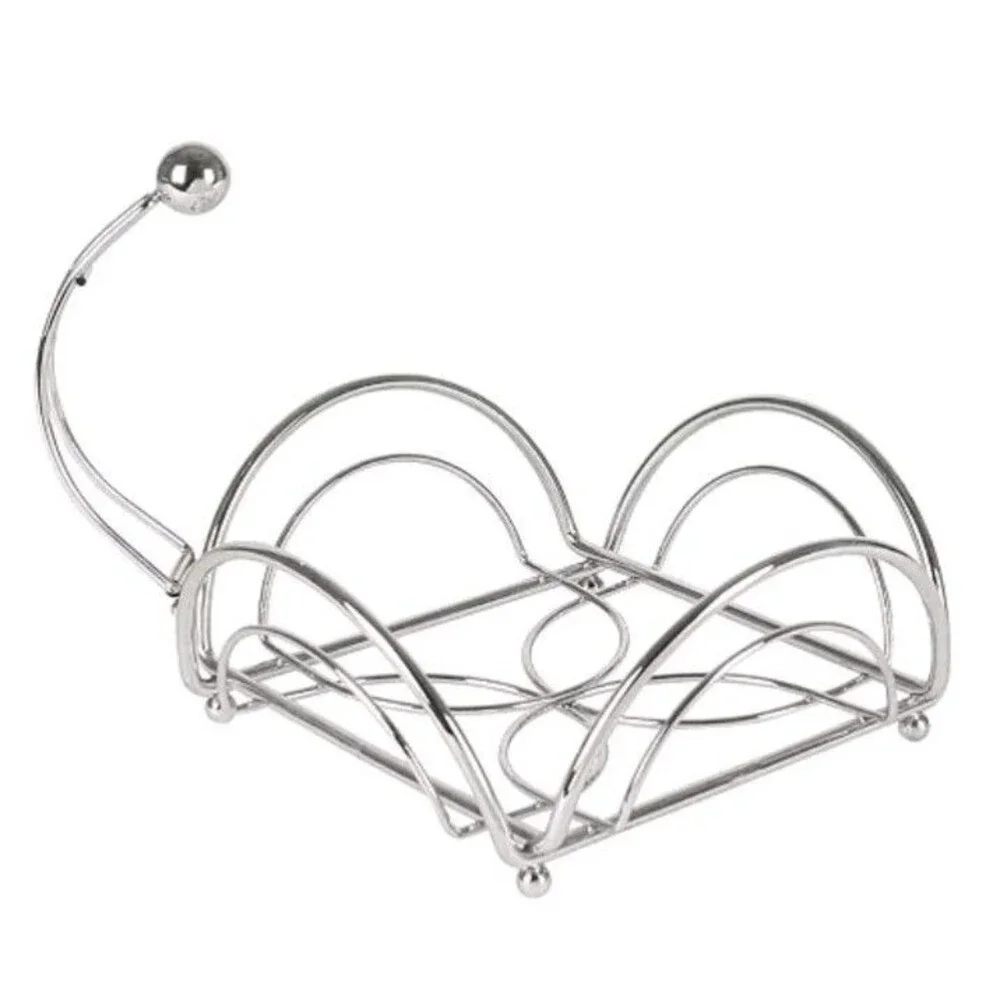 Chrome Napkin Holder  Floral Design